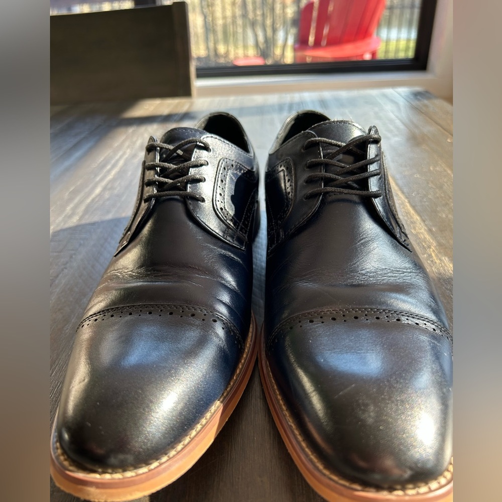 Dark blue dress shoes